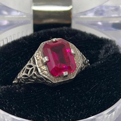 Red Topaz In Sterling Ring