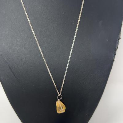 Genuine Amber Pendant And Ring Set 