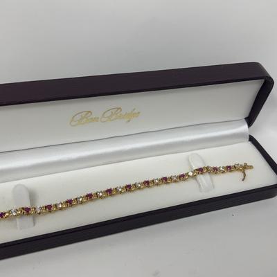Ruby Bracelet And Earrings Set