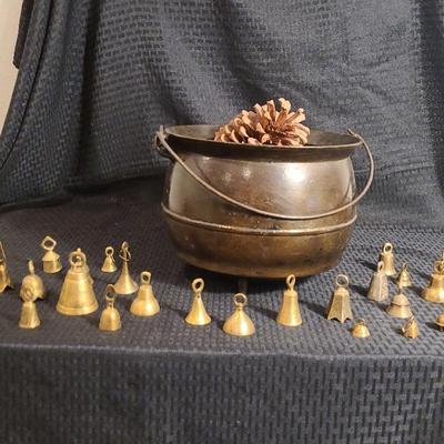 Brass Or Copper-like Bucket and Copper Bells