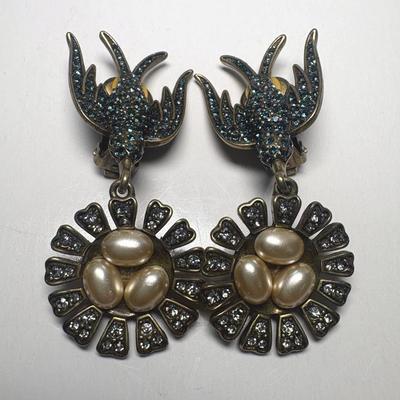 Heidi Daus Vintage Bird Nest Earrings