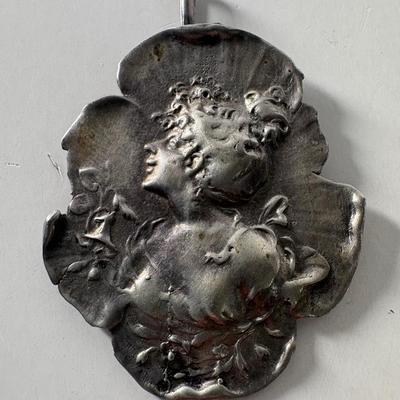 Antique Victorian Women Silver Pendant