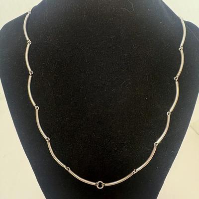Vintage AJ Sterling Bone Link Necklace