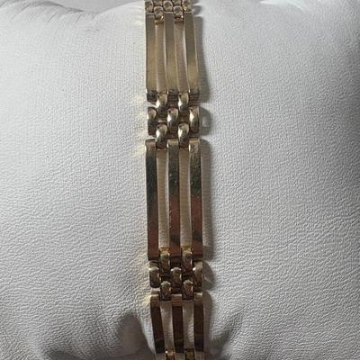 14K Yellow Gold 3 Line Panther Bracelet, 