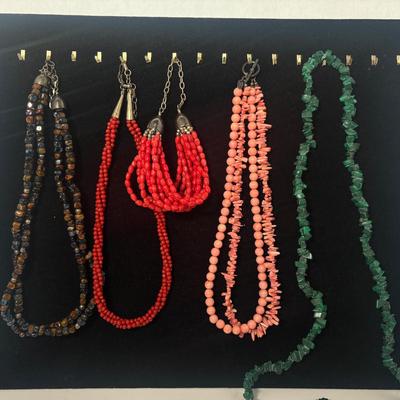 Sterling Beaded Stone Necklaces & Bracelet