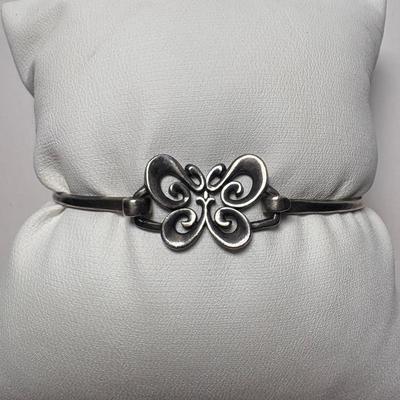James Avery Sterling Silver Butterfly Hook On Bangle Bracelet