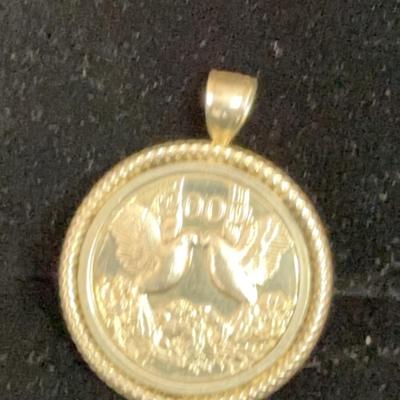 Sterling Silver Millenium 2000 Dove Coin Pendant