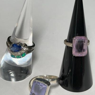 Gemstone & Sterling Cocktail Rings