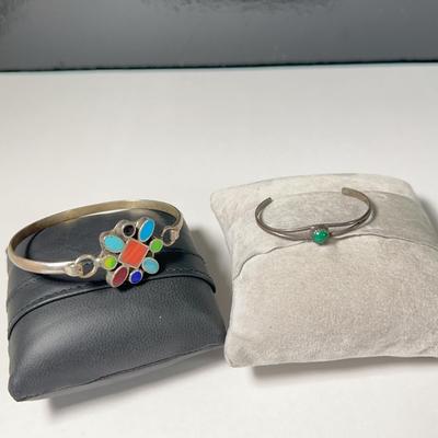 Gemstone & Silver Bangle & Cuff Bracelets