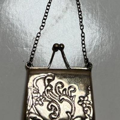 Vintage Sterling Engraved Mini Purse/Pill Box