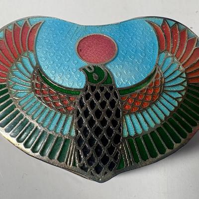 Vintage Egyptian Revival Cloisonné Box
