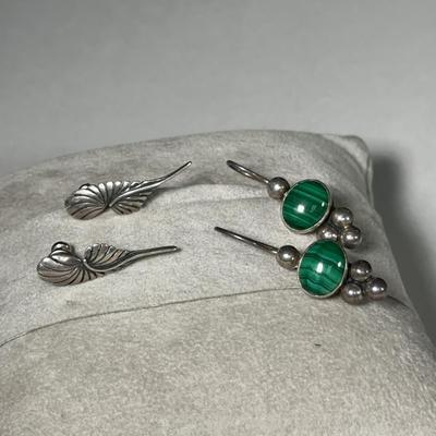 Wing & Stone Silver Earrings