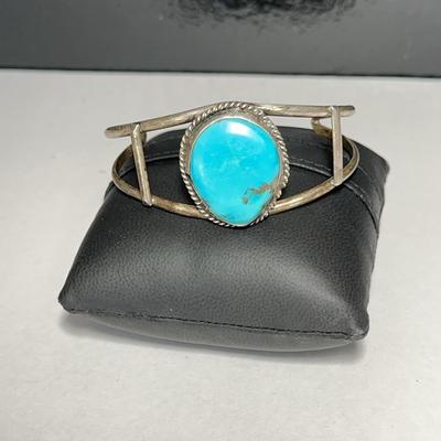 Turquoise & Sterling Native Style Cuff