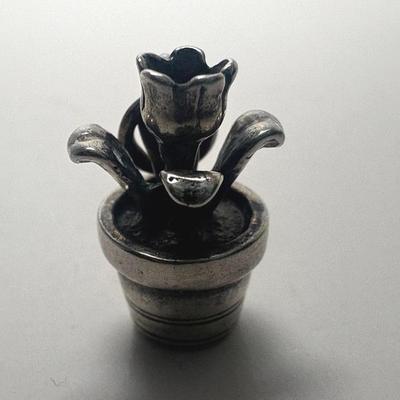 Original Release Retired James Avery Sterling Silver Tulip Flower Pot Charmr