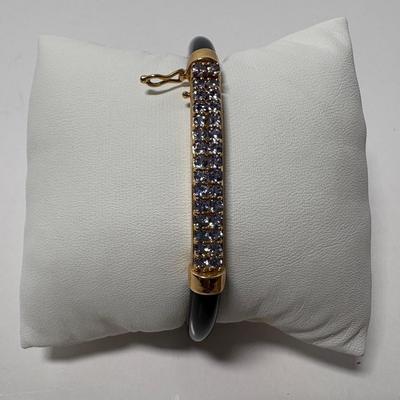 Heng Ngai 14K Gem Stone Accented Bangle Bracelet 
