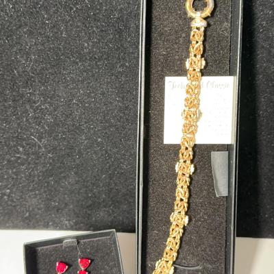 Technibond Gold Coated Silve Bracelet & Earrings