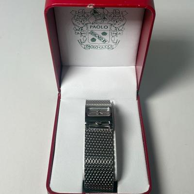 Paolo Gucci Ladies Silver Toned Mesh Watch PG841WSIP, New In Box