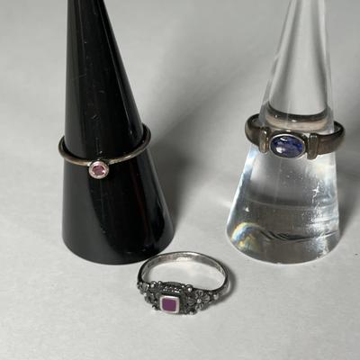 Dainty Sterling & Gem Stone Rings