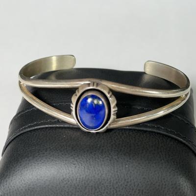 Carol Felley Sterling Lapis Cuff Bracelet