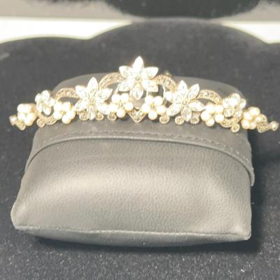 Pearl & Crystal Sterling Wedding Comb Tiara