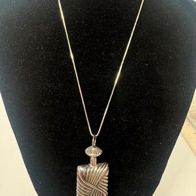 Vintage Sterling Perfume Bottle Pendant