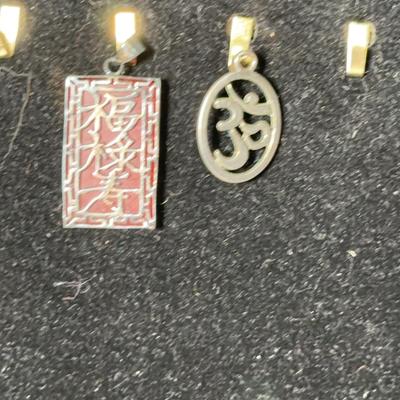 Asian Scroll Sterling Pendants
