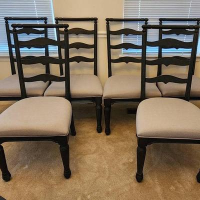 Set Of 6 Dining Room Table Chairs - Distressed/Rustic