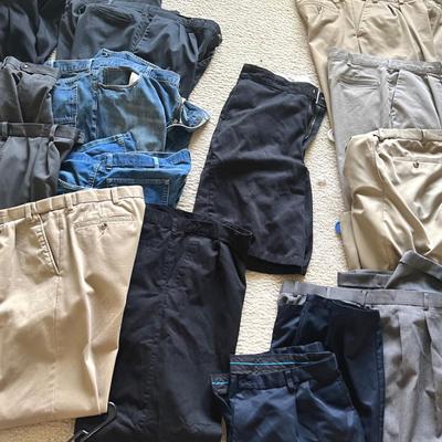 Men’s Pants- Jeans, And Nicer Pants, Tan, Black & Blue