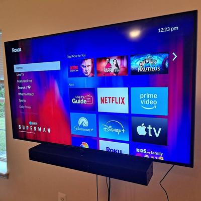 Samsung 43" Television and Soundbar and Wall Bracket