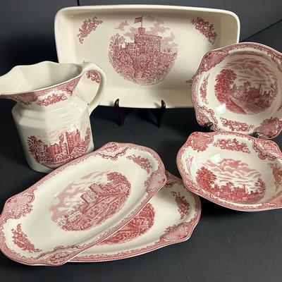 Johnson Brothers Old Britian Castles Pink China Servingware