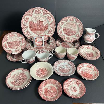 Johnson Brothers Old Britian Castles Pink China, Plus Pink & White from Spode, Churchill, More