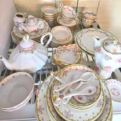 Vintage Pink Rose Accented Porcelain: JL Menau, Bailey, Banks & Biddle, Quinta Nova, M & Z Austria