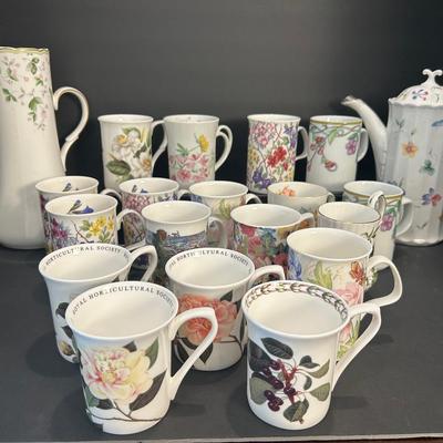 Mikasa Sorrento Coffee Pot & Bone China Floral Mugs from Roy Kirkham, Queens, Dansk, Kammersly .