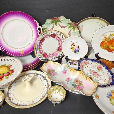 Vintage Fruit & Floral Accented Porcelain: Schumann, Philippe Deshoulies, Winterling, Nippon