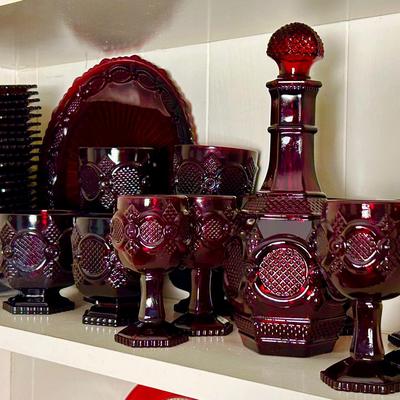 Avon Cape Cod Red Glassware