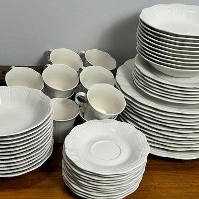 Mikasa Allura White Dishware, Service For 12, Incomplete 