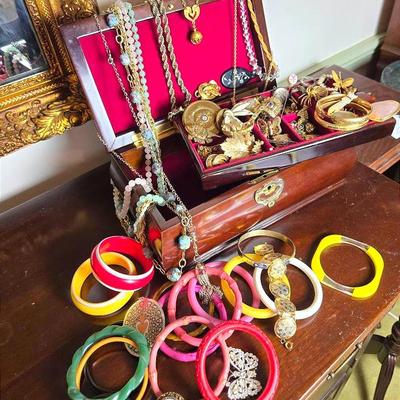 Vintage Costume Jewelry & Jewelry Box