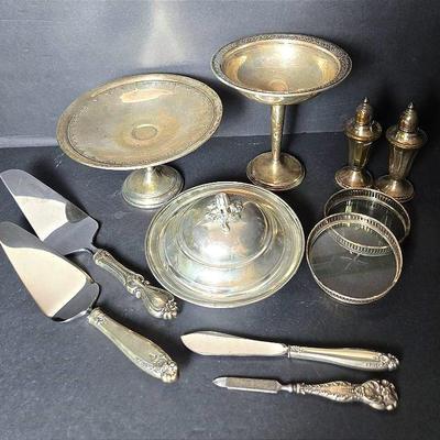 Weighted Sterling Silver & 900 Silver Covered Nut Dish