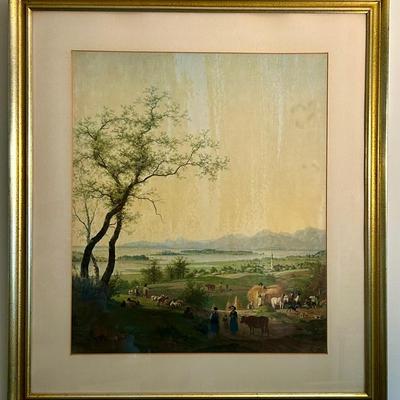 Peter von Hess ”Am Chiemsee" Landscape Print 