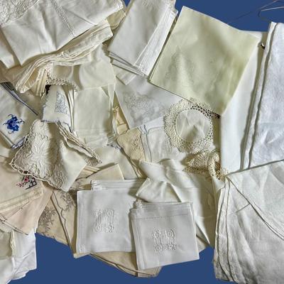 Vintage Fine Linens – Hand-Stitched Details & Lace Accents- Lot 1