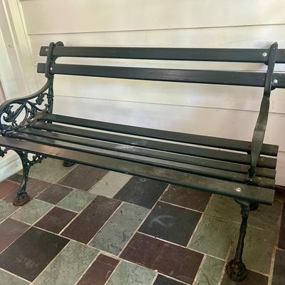 Wrought Iron & Wood Garden Bench 48x22x28”
