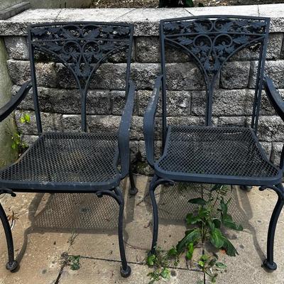 Wrought Iron Patio Chairs (4)- 22x22x36”