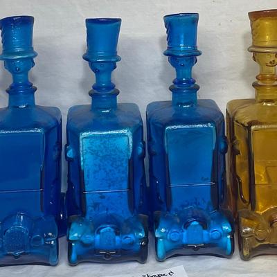 Vintage Car Shaped Glass Decanters 