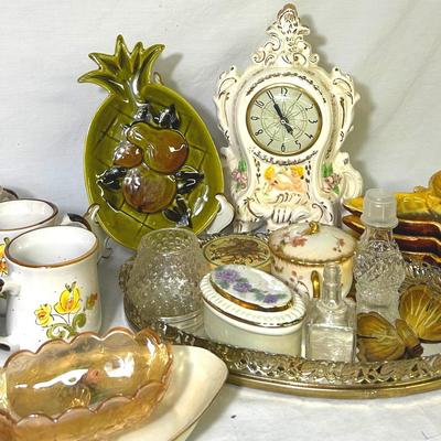 Opalescent Ceramic Mantel Clock & More! 