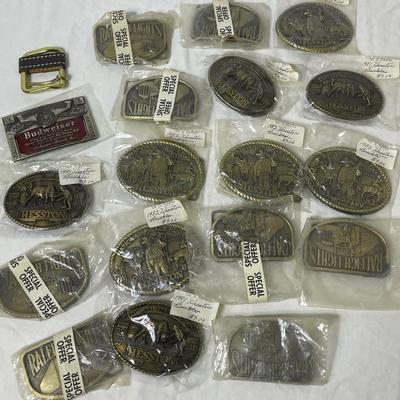 Vintage Belt Buckles Budweiser, 1981 Rodeo Finals & More! 