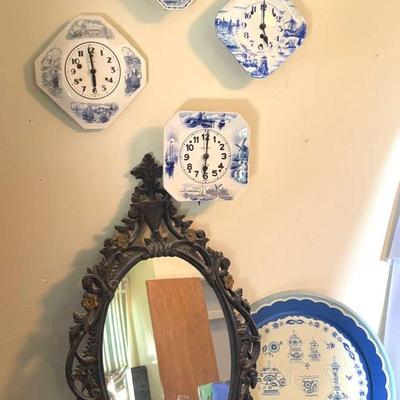 Dutch Clocks & Mirror