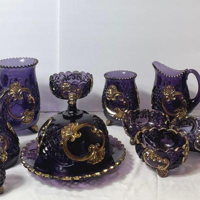 Antique Riverside Croesus Amethyst Glass 