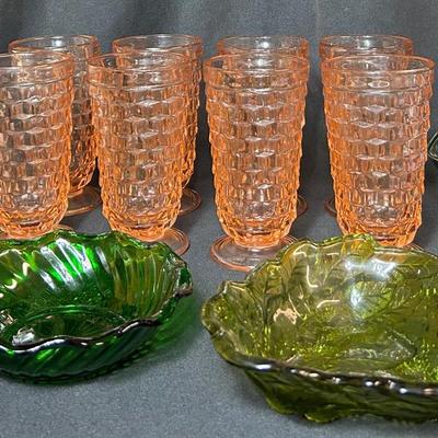 Indiana Whitehall Pink Glass, Green Glass & More!