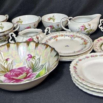Antique Floral Glassware