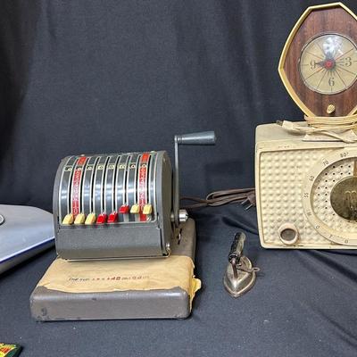 Vintage Enamel Bed Pan & Electronics